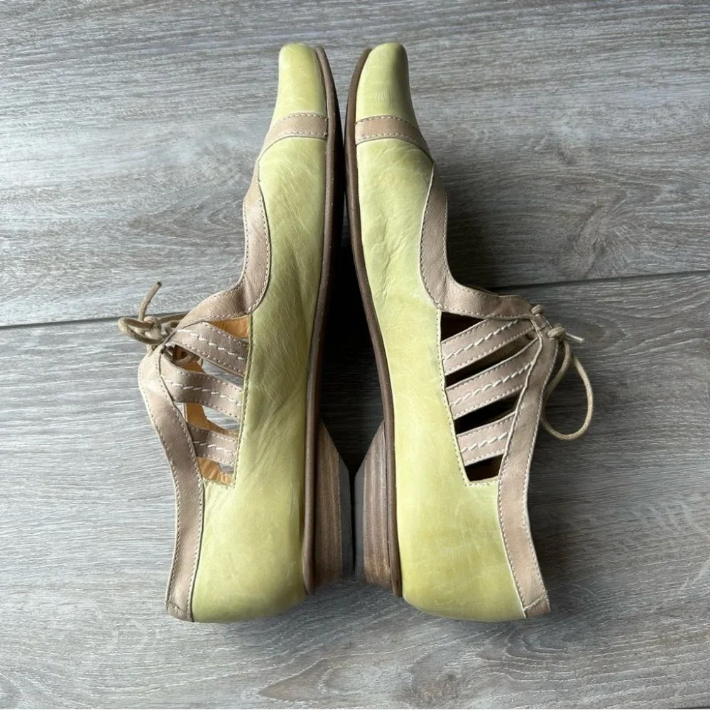 Fidji Lace Up Mary Jane Leather Flats Made in Portugal - Picture 9 of 16